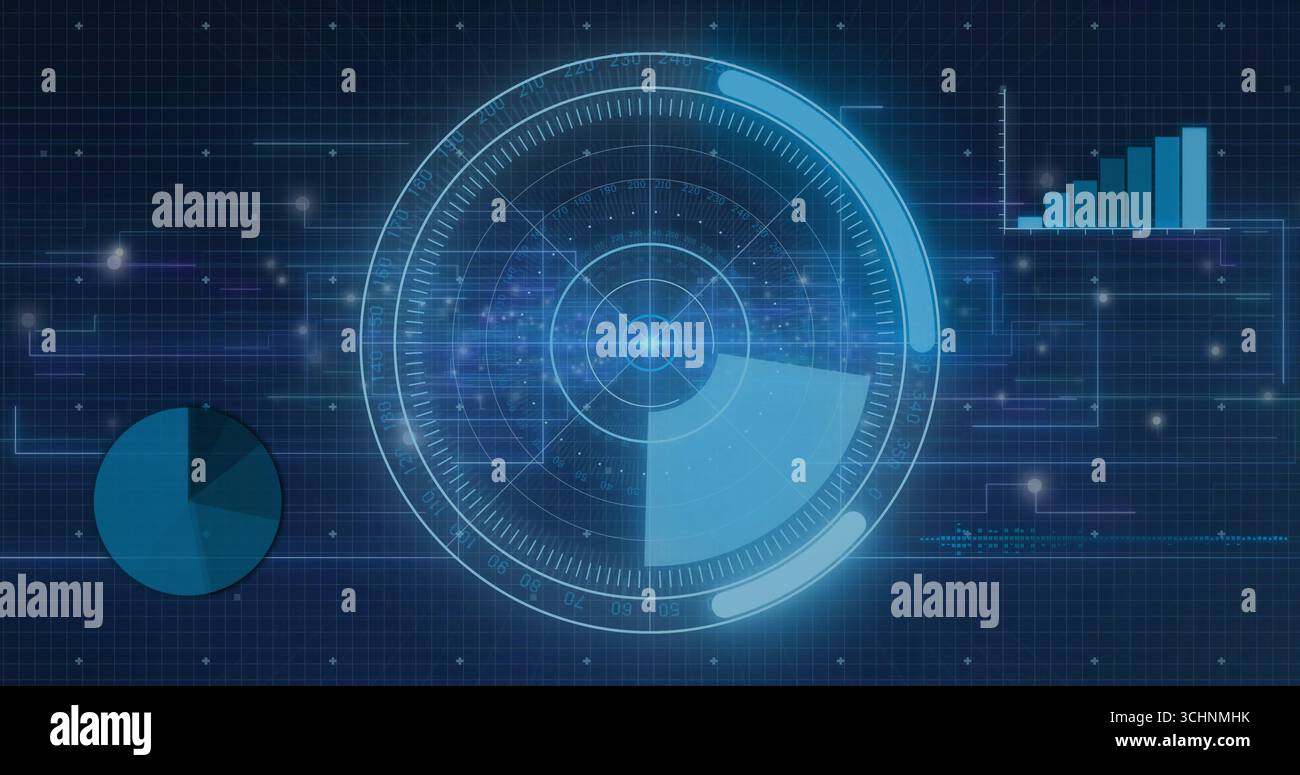Rotating Data Digital interface rotating pie chart hi-res stock photography and ...