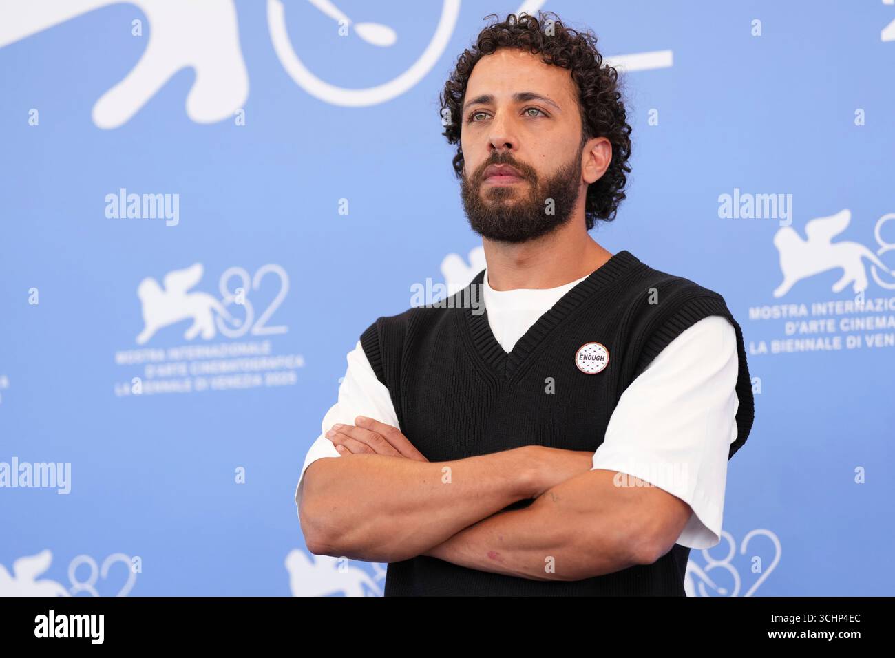 Motaz Malhees Poses For At The Photo Call For The Film Motaz Malhees Poses For At The Photo Call For The Film The Voice Of Hind Rajab During The 82nd Edition Of The Venice Film Festival In Venice Italy On Wednesday Sept 3 2025 Photo By Scott A 3CHP4EC 