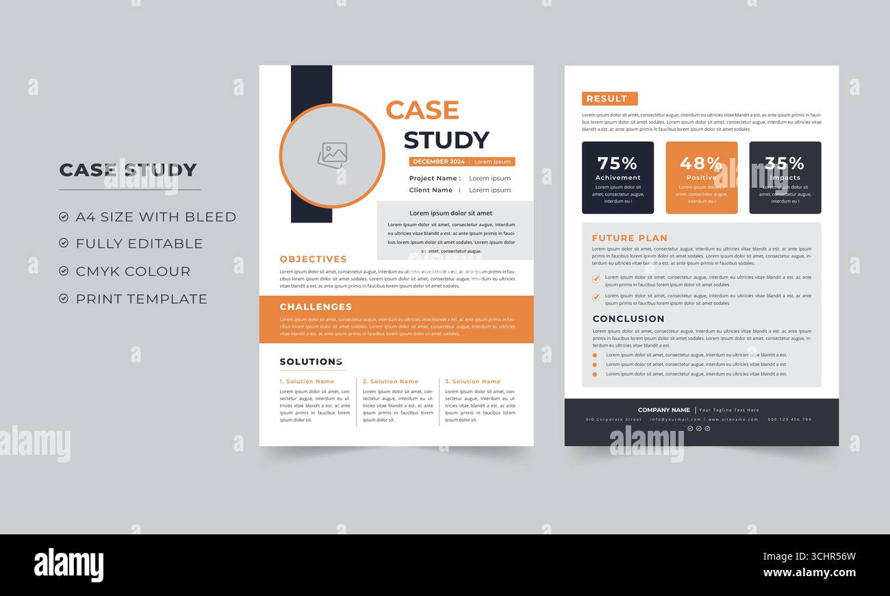 Case Study template and Business Case Study Layout Stock Vector Image ...