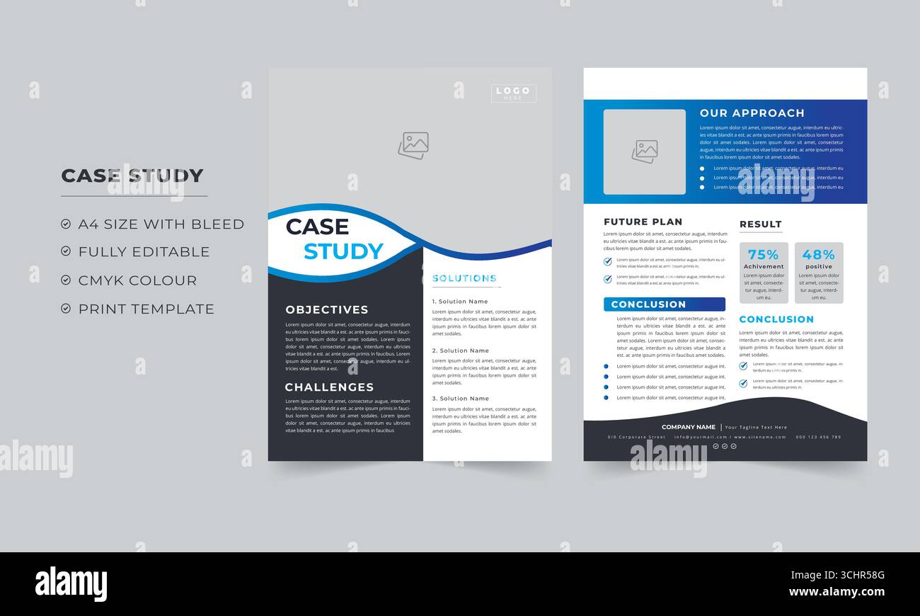 Case Study template and Business Case Study Layout Stock Vector Image ...