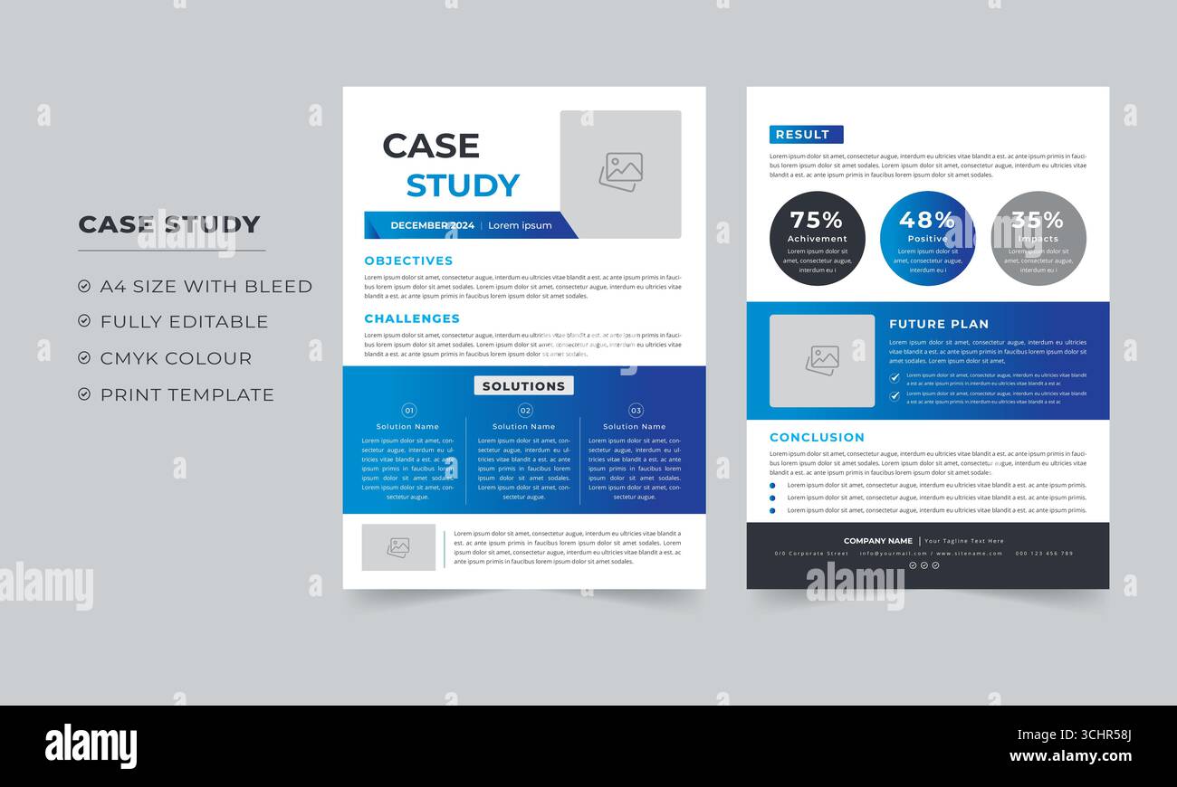 Case Study template and Business Case Study Layout Stock Vector Image ...