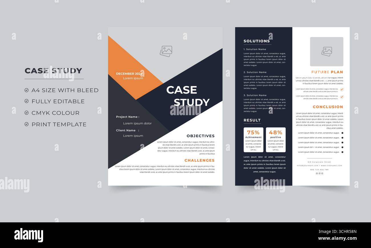 Case Study template and Business Case Study Layout Stock Vector