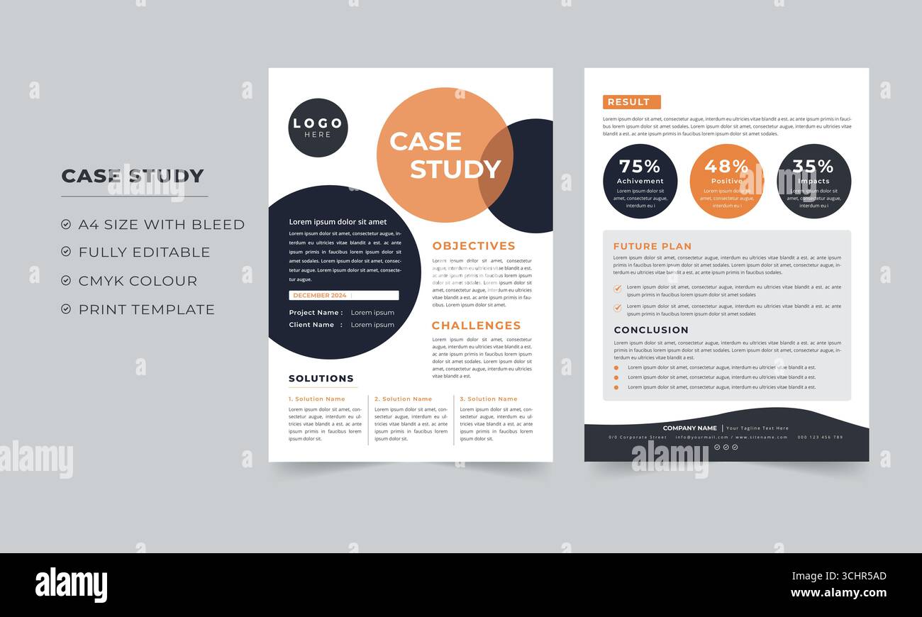 Case Study template and Business Case Study Layout Stock Vector Image ...