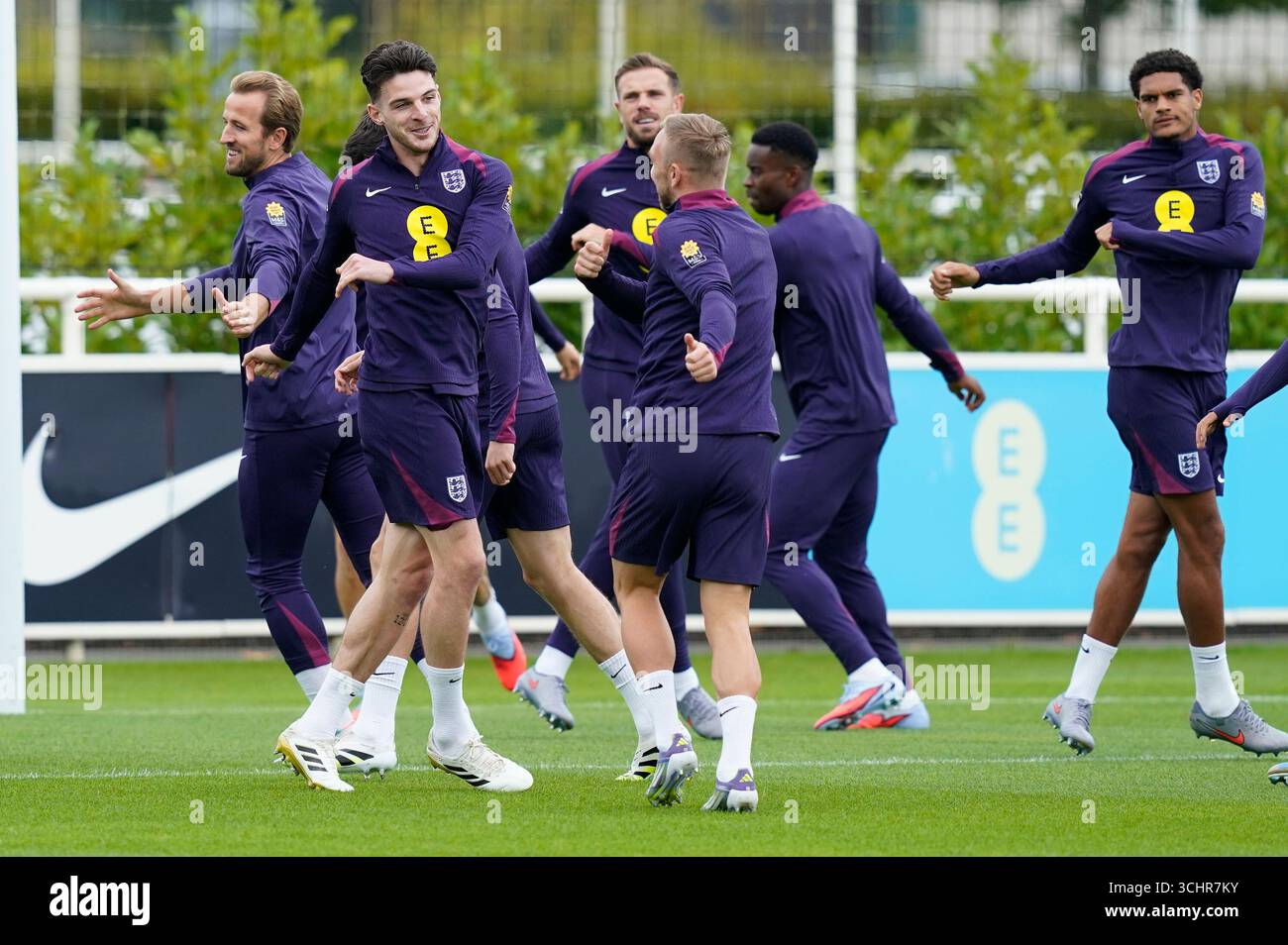 Declan Rice of England (2L) during an England training session at St ...