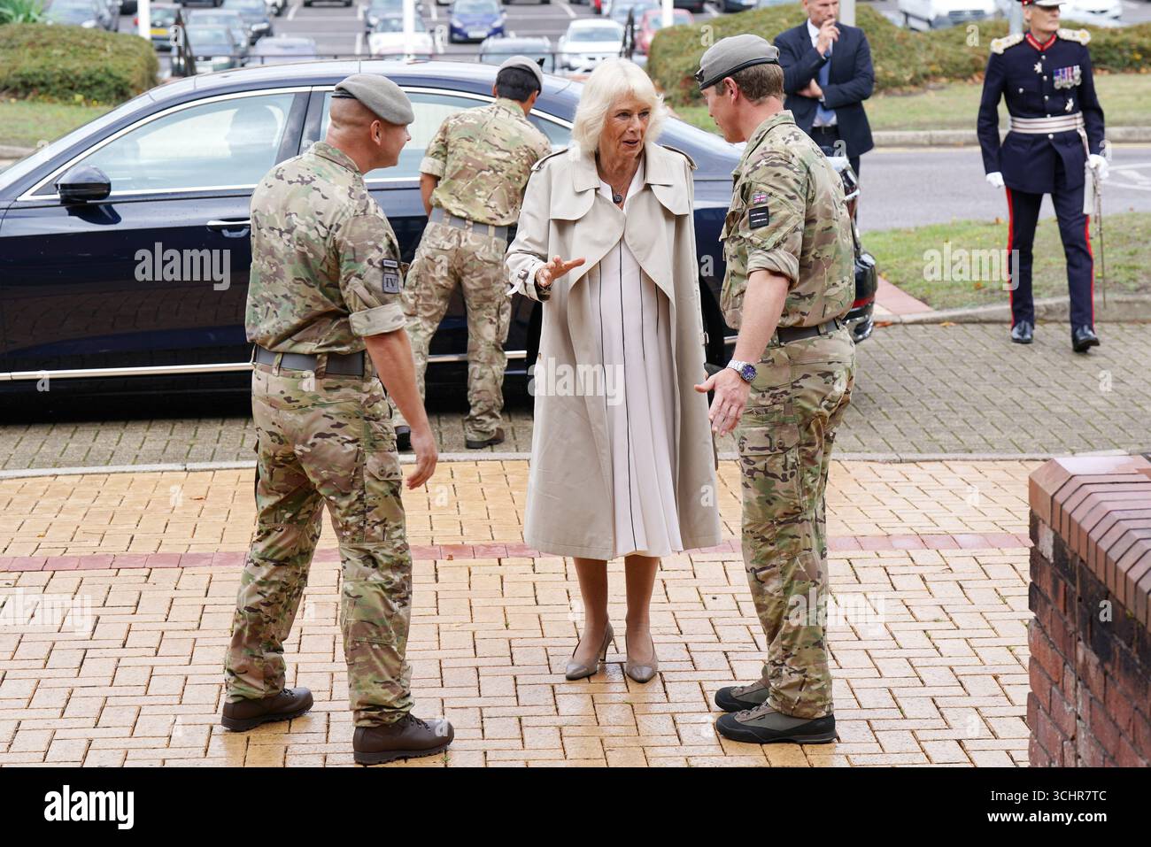 Queen Camilla, as Royal Colonel, during her visit to the 4th Battalion ...