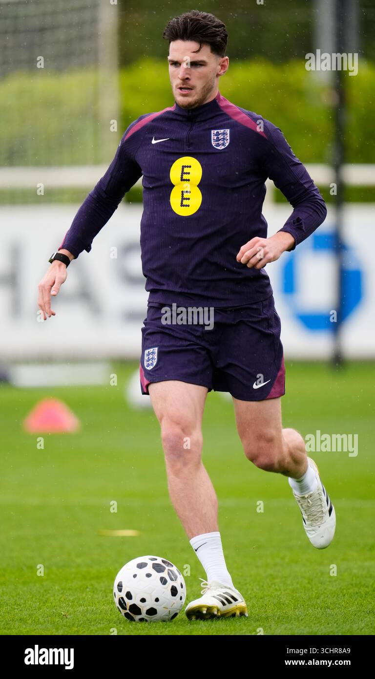 England's Declan Rice during a training session at St George's Park ...
