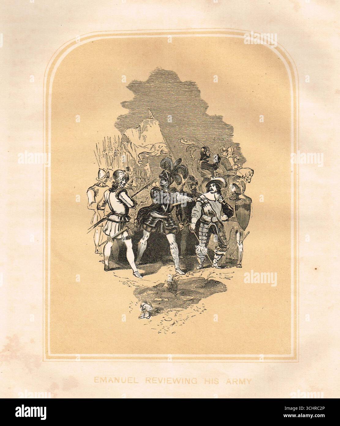 Emanuel reviewing his army. 1863 illustration from the Holy war