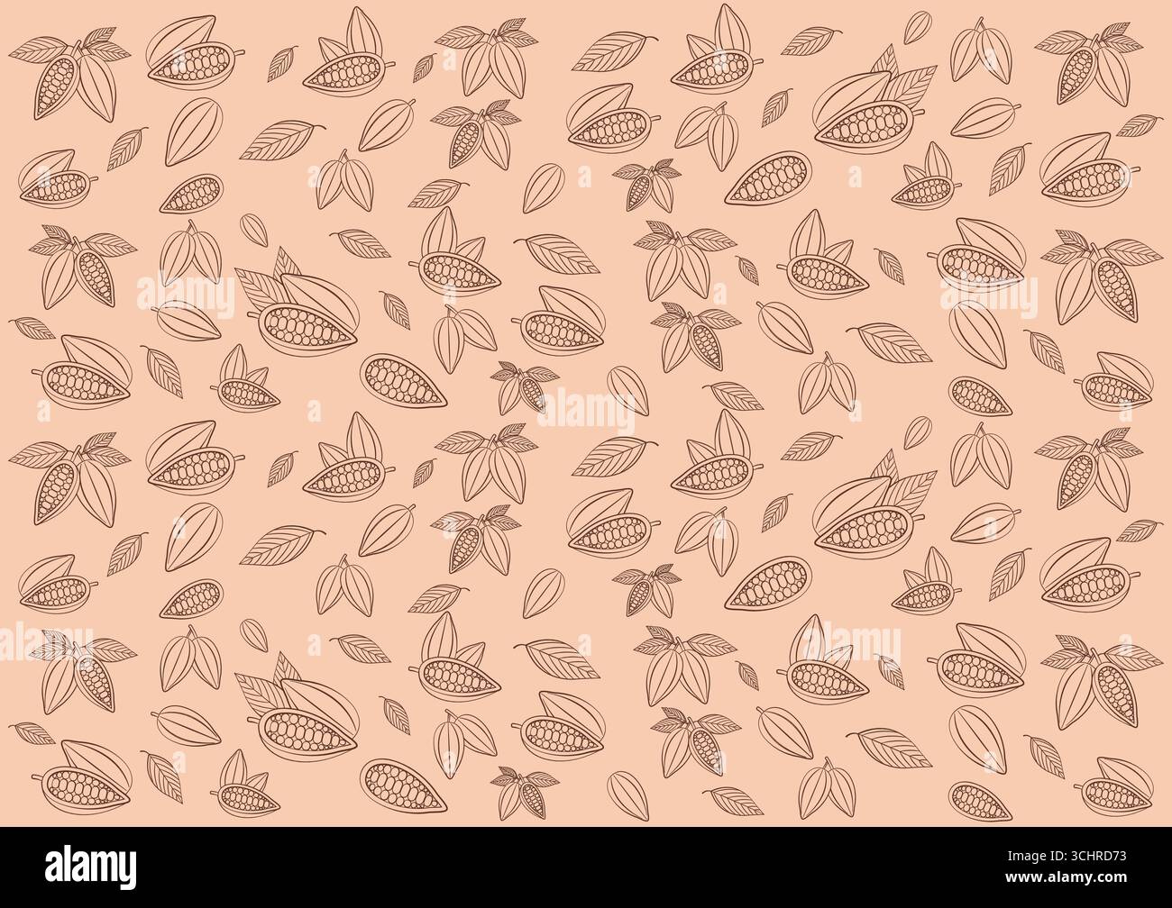 Cocoa Seamless Pattern Background. Vector Illustration. Stock Vector