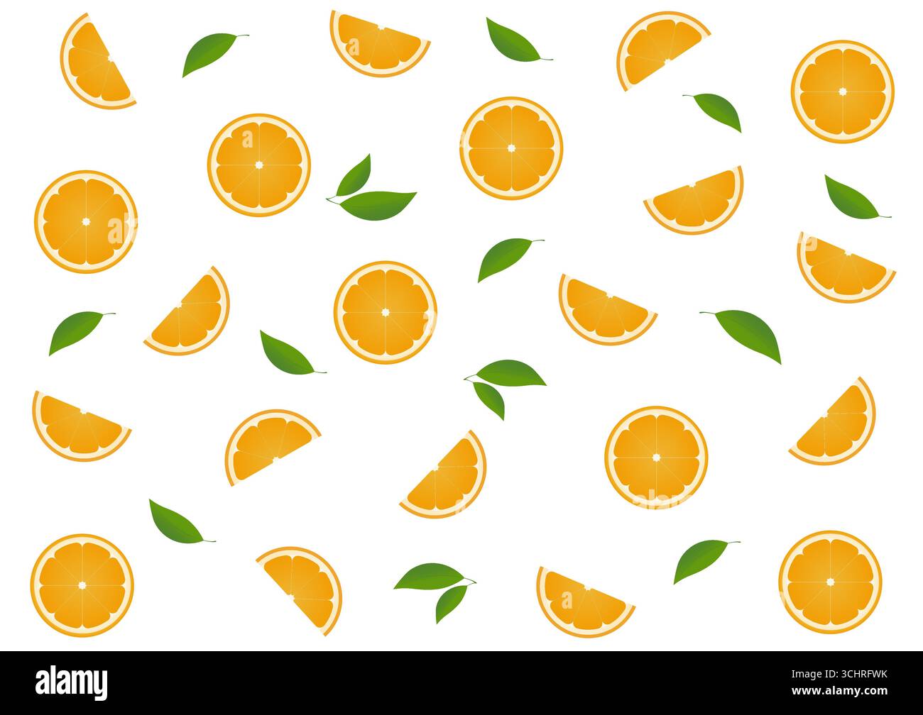 Orange Fruit Seamless Pattern Background. Vector Illustration. Stock Vector