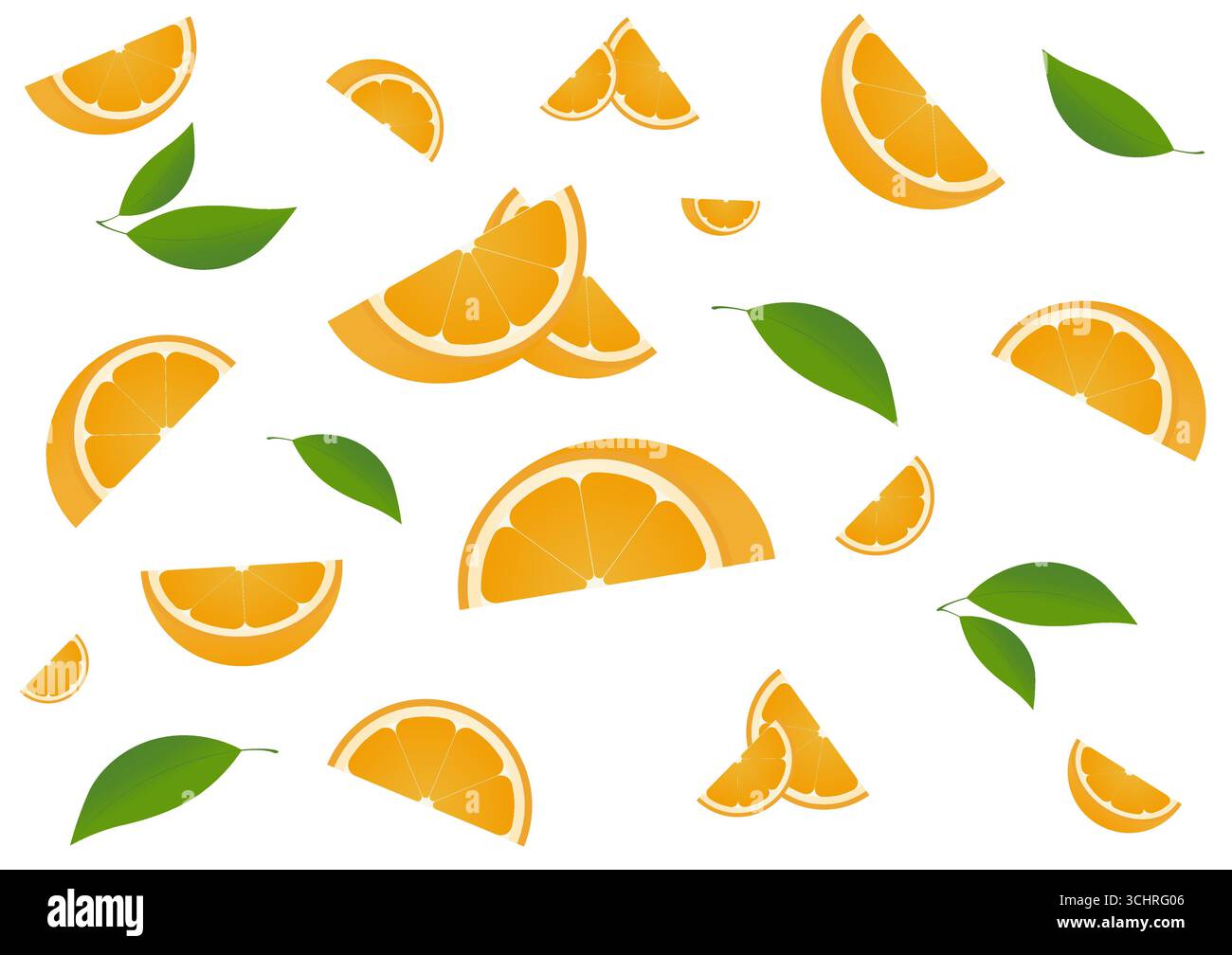 Orange Fruit Seamless Pattern Background. Vector Illustration. Stock Vector