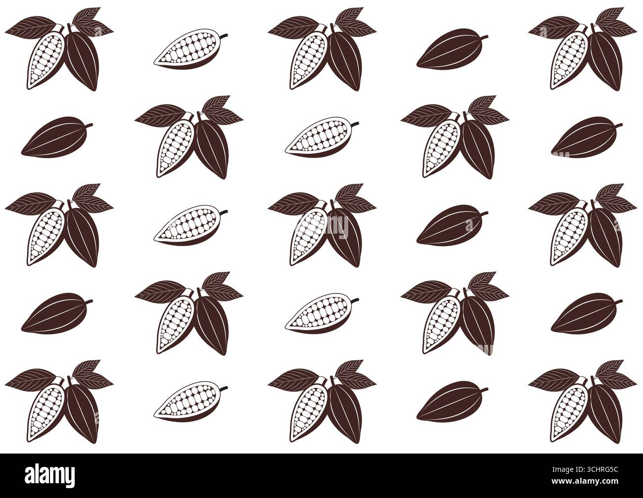 Cocoa Seamless Pattern Background. Vector Illustration. Stock Vector