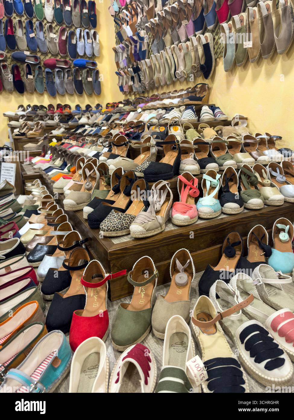La Alpargatería is a renowned footwear shop located in the Chamberí district of Madrid, Spain - Smartphone Captured Stock Image
