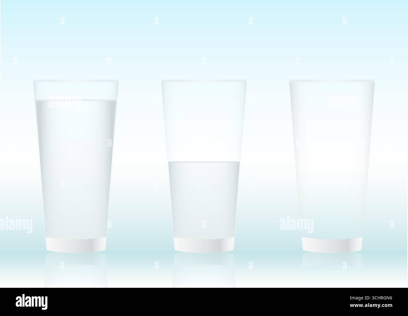 Glass of Water. Mineral Water. Vector Illustration. Stock Vector