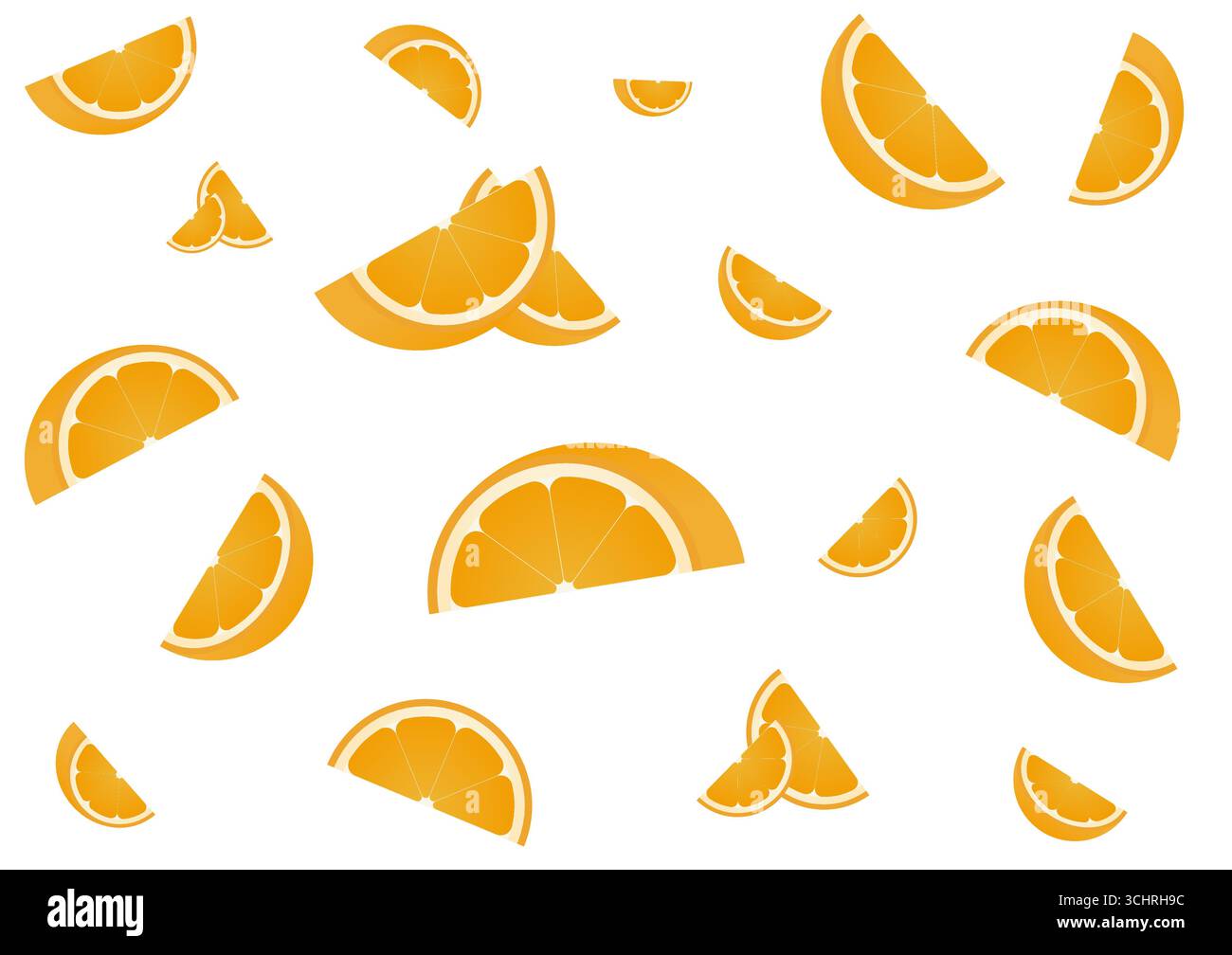 Orange Fruit Seamless Pattern Background. Vector Illustration. Stock Vector