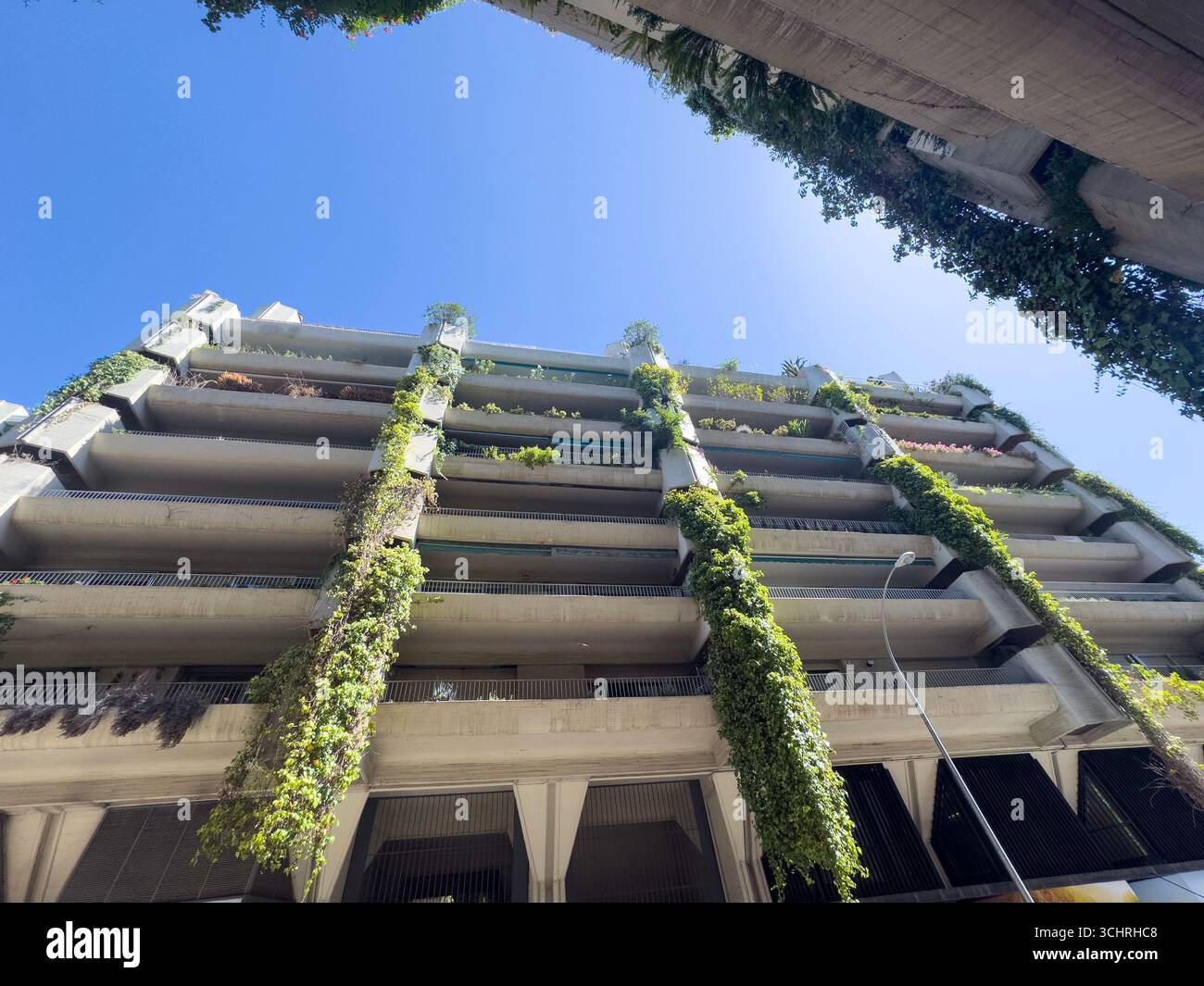 Brutalist architecture.Building in C/ Alberto Aguilera, Gta. de Ruiz Giménez, 1, 28015 Madrid. Edificio Princesa / Viviendas para el Patronato de Casa - Smartphone Captured Stock Image