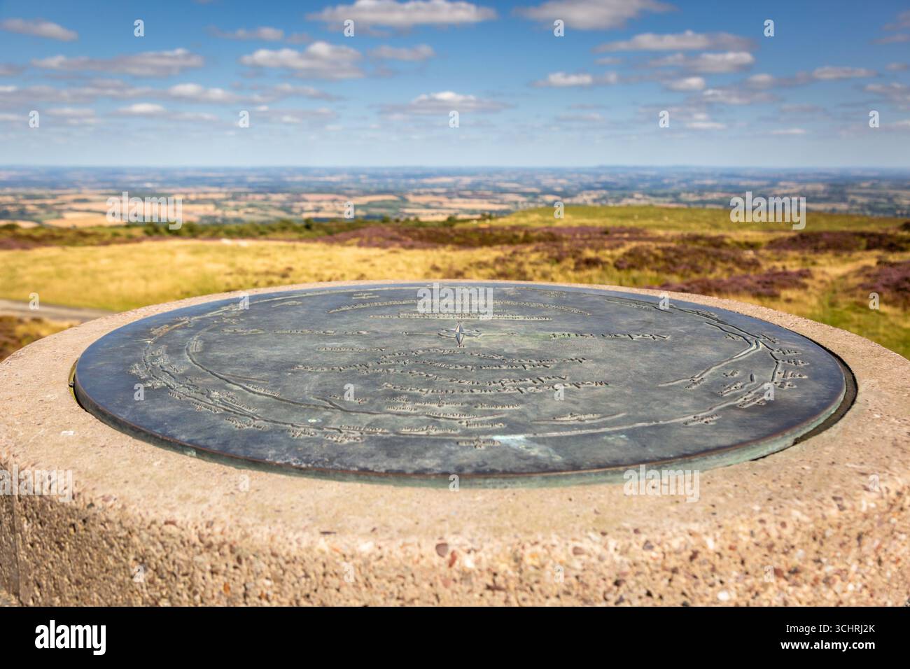 Toposcope on Brown Clee Hill, Shropshire, UK. 2025 Stock Photo