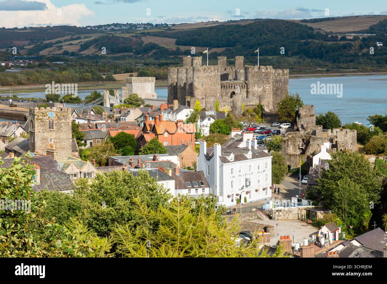 View of Conwy Castle, Wales, from the town walls. 2025 Stock Photo