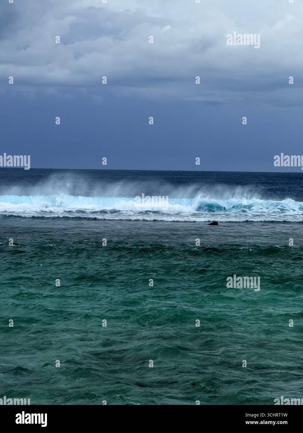 The ocean expanses of the Maldives: Serenity and blue ocean. - Smartphone Captured Stock Image