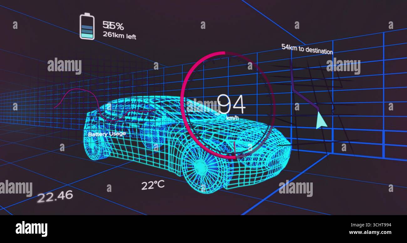 Cyan wireframe car model hi-res stock photography and images - Alamy