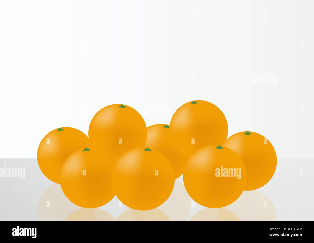 Fresh Orange Fruits Background. Vector Illustration. Stock Vector