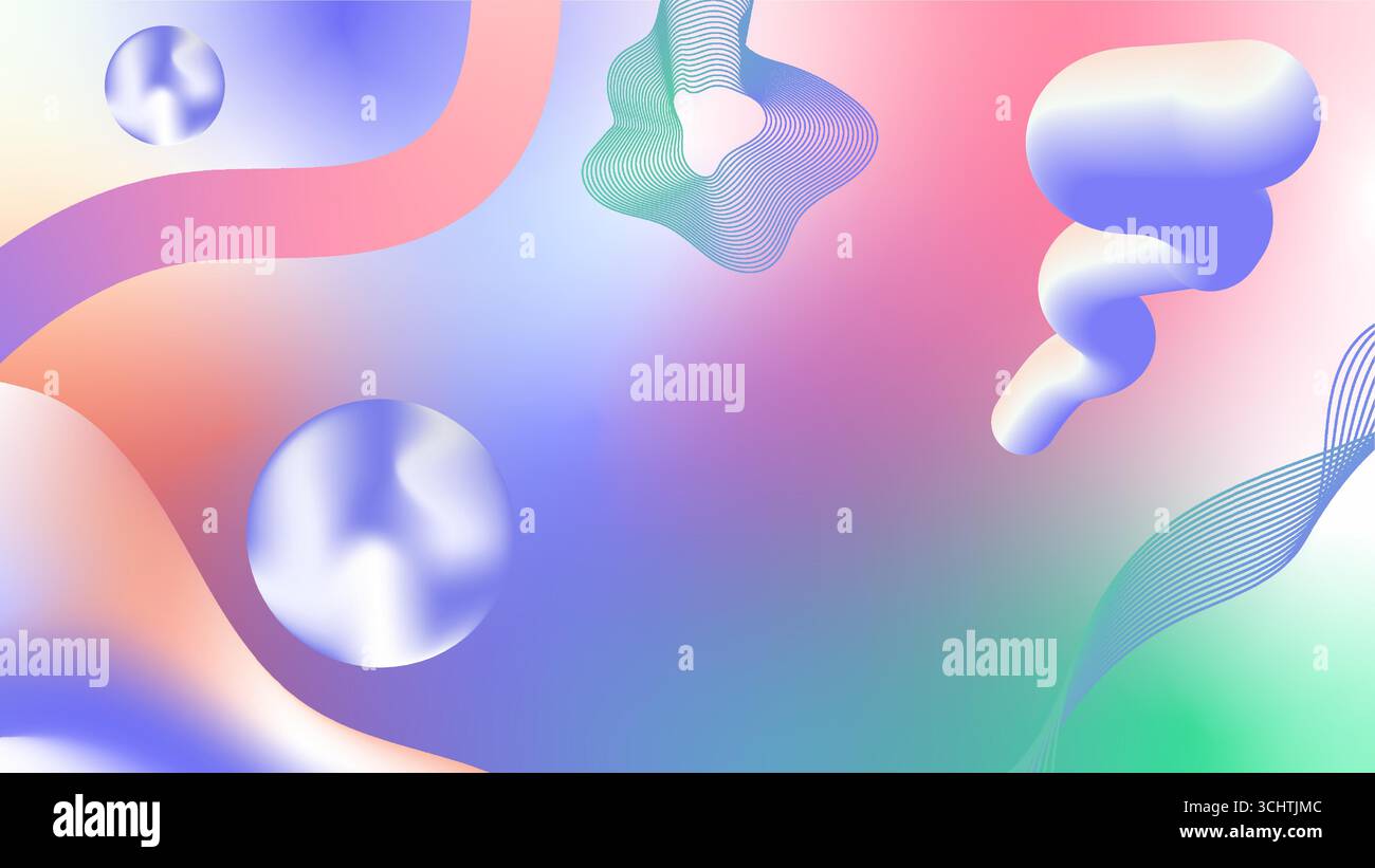 Vibrant abstract gradient background with fluid 3D shapes, spheres, and ...