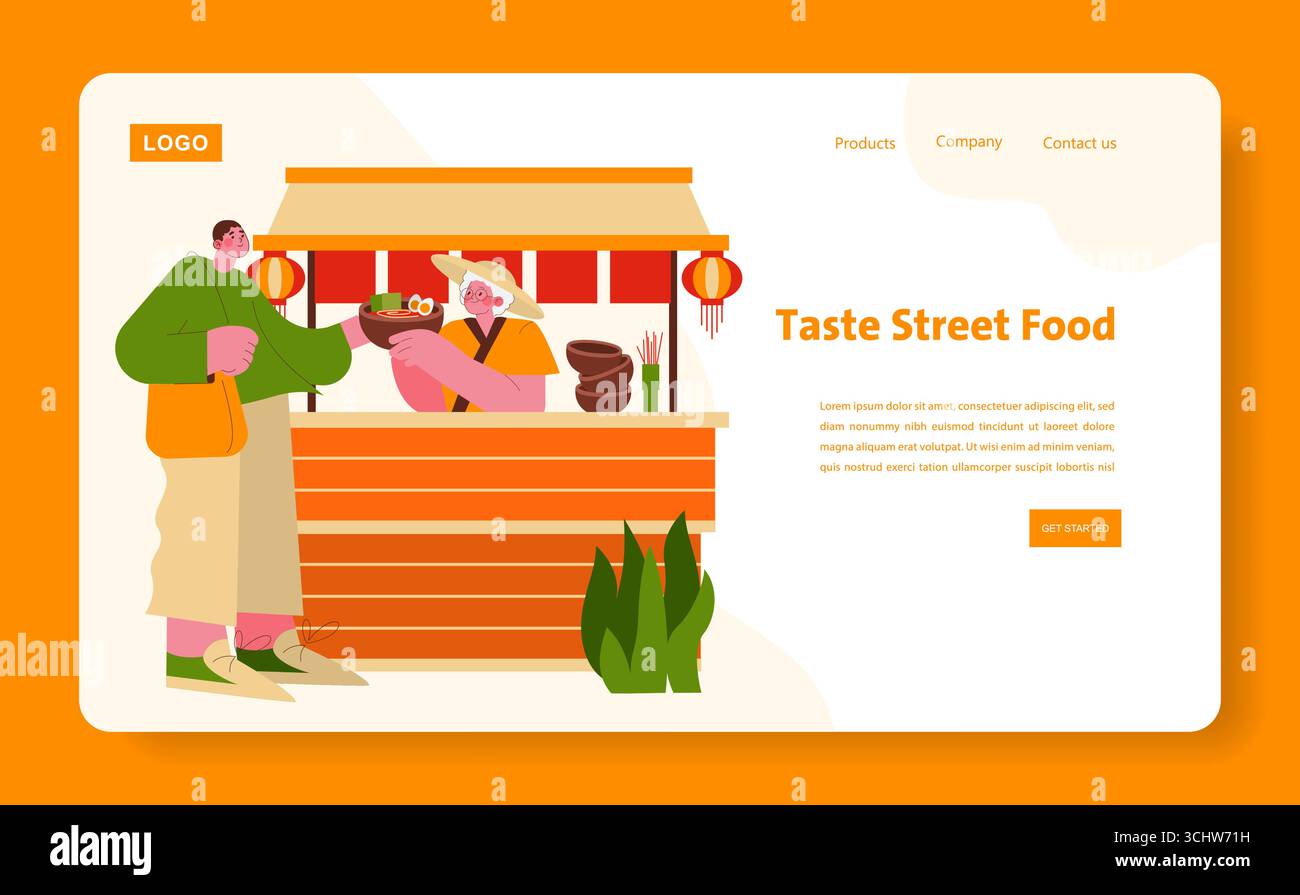 Food vendor interaction Stock Vector Images - Alamy