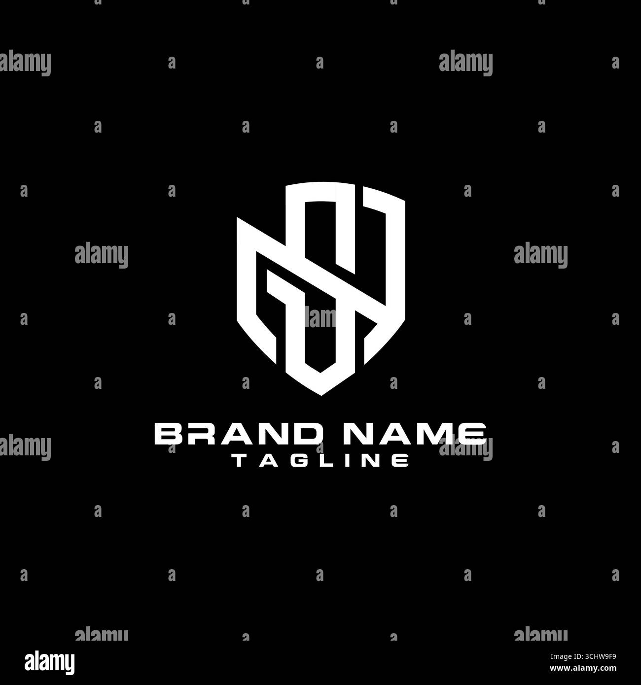 initial letter SN or NS logo design template modern minimalistic Stock Vector
