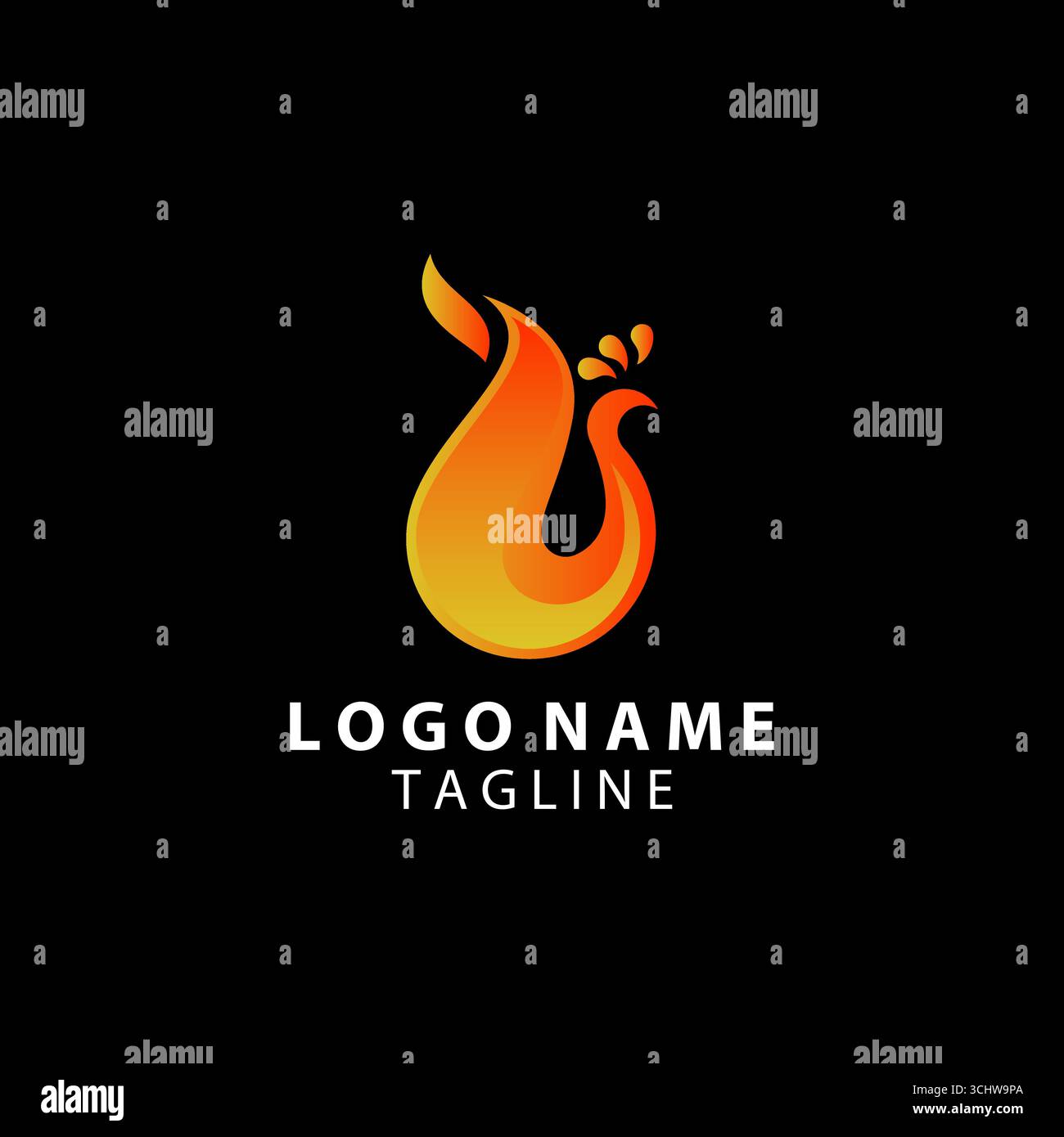 gradient colored peacock graphic style fire icon Stock Vector