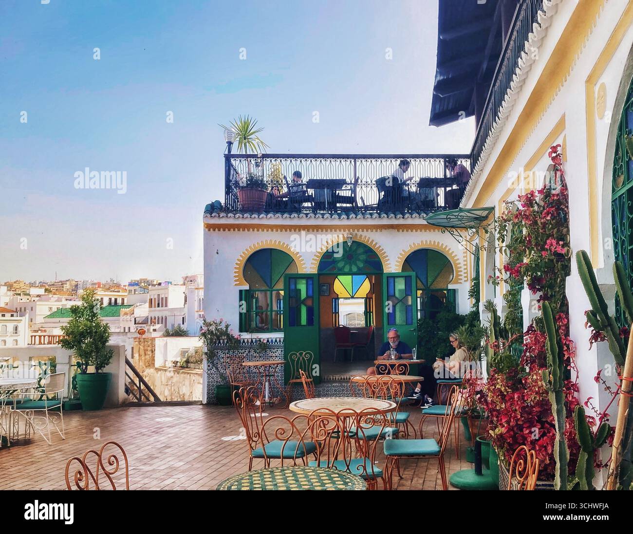 Café Interior at Hotel Continental – 6 June 2024, Tangier, Morocco Stock Photo