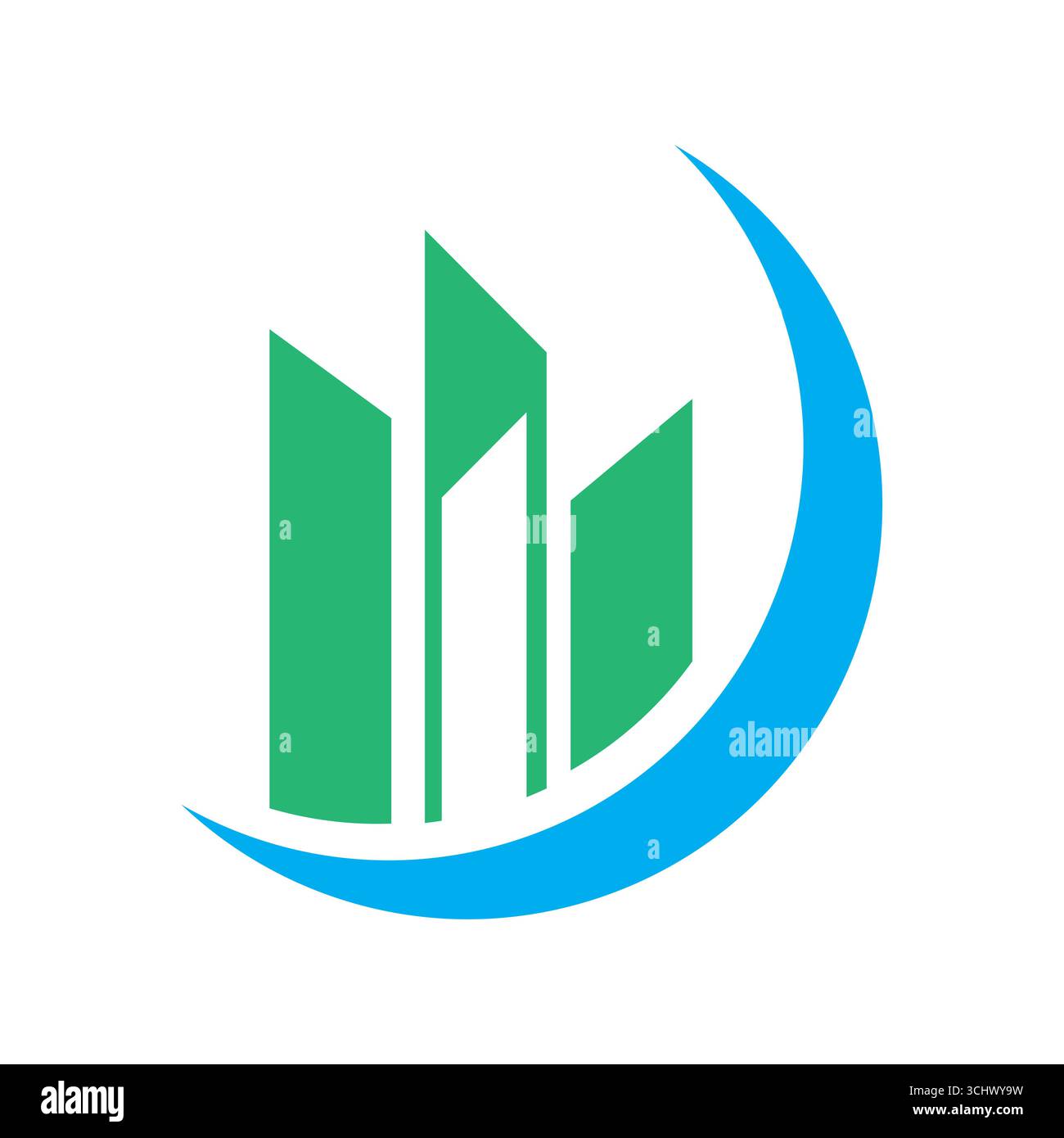 Crescent moon and Home Logo design. Vector Illustration. Stock Vector