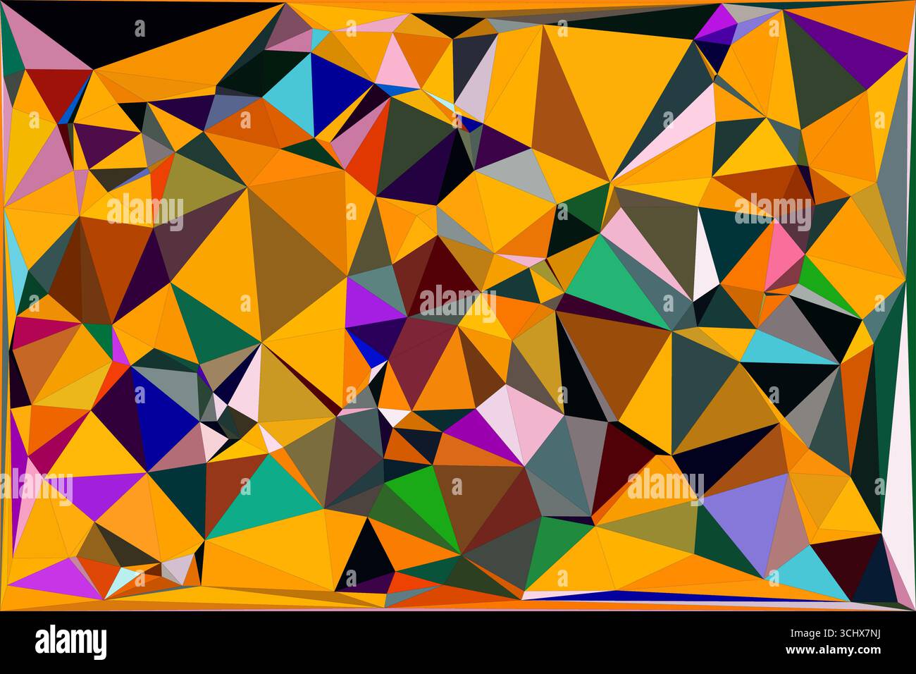 Polygonal mosaic with gradient color abstract geometric background. Low Poly background design. Technology low Poly background. Stock Vector