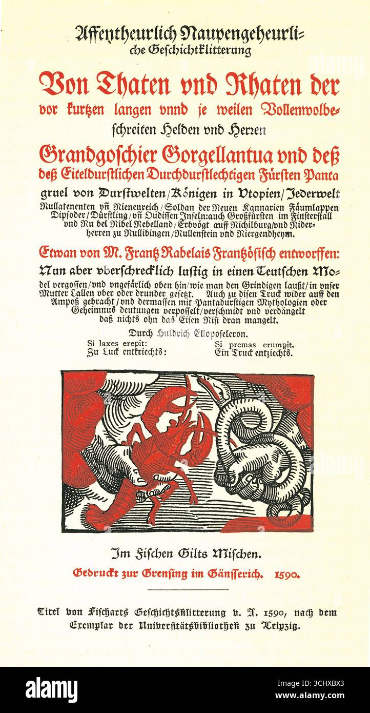 Mockery book on the debauched customs of priests and nobles from 1590, German literary history, by Robert Koenig, 9th edition from 1881 Stock Photo