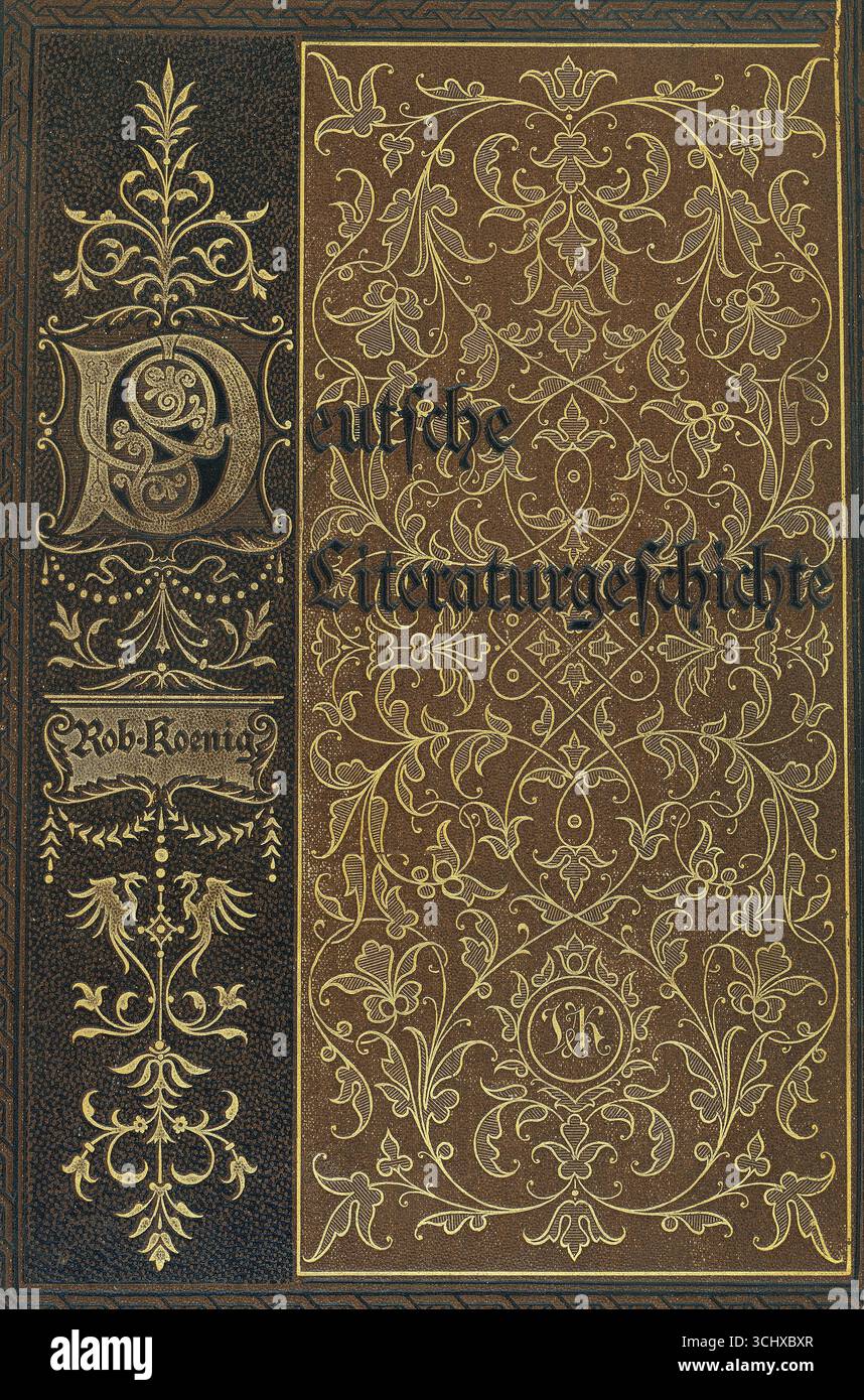 Cover page, German literary history, by Robert Koenig, 9th edition from 1881 Stock Photo