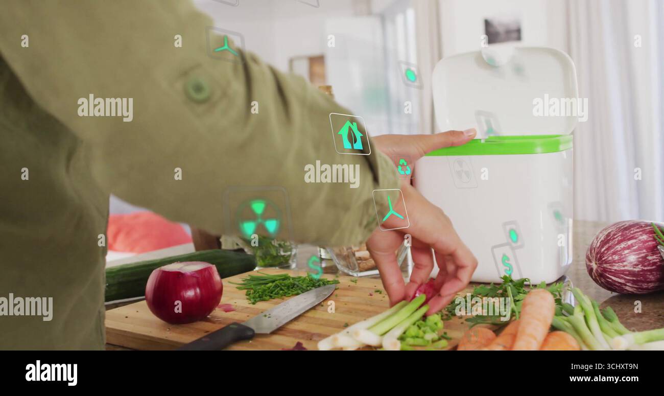 Woman chopping in kitchen lifting hi-res stock photography and images ...