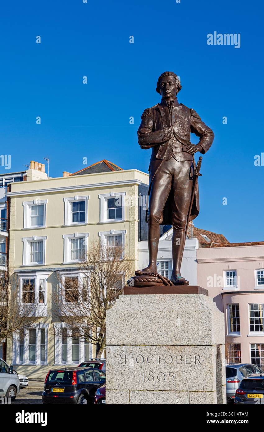 Statue of iconic naval commander hero of the Battle of Trafalgar ...