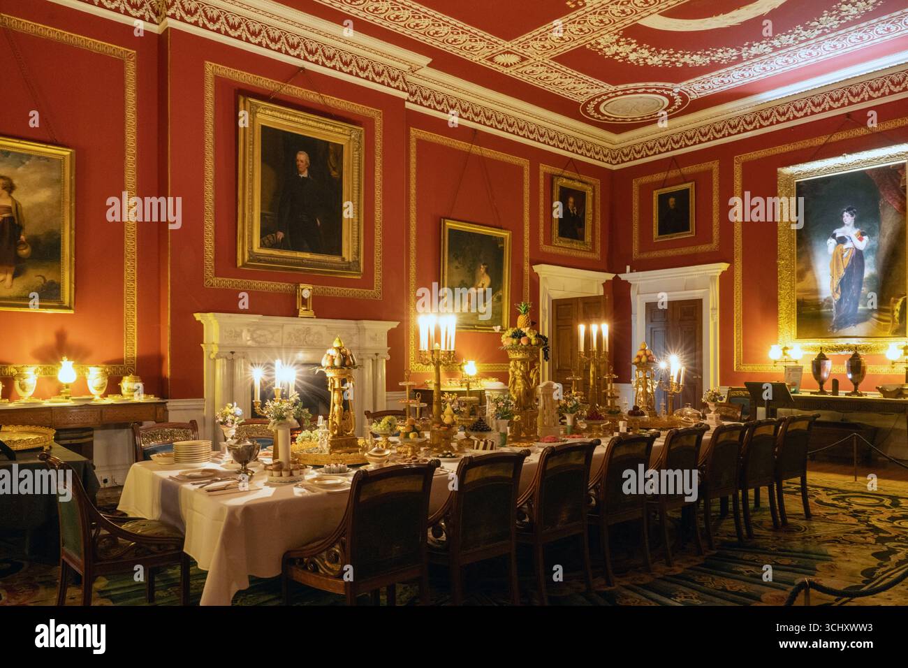 Attingham park dining room interior hi-res stock photography and images ...