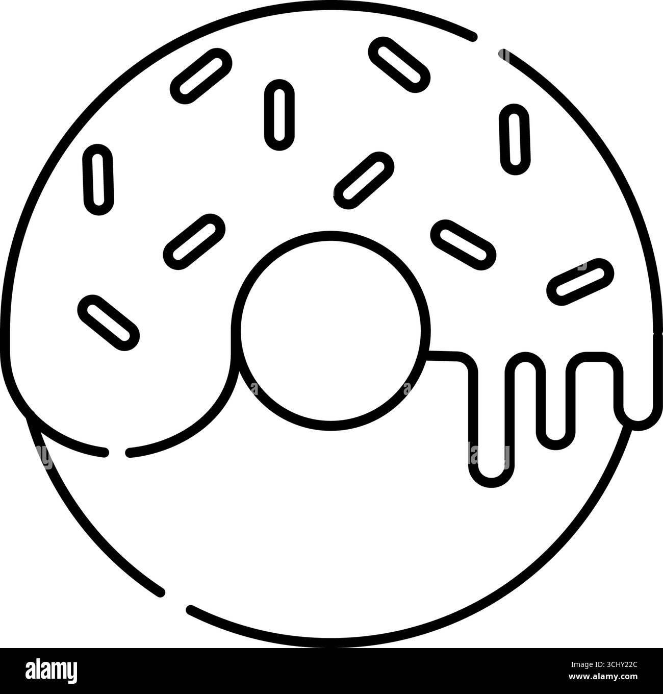 Donut Icon Food in Outline Style Vector Isolated Design Stock Vector ...