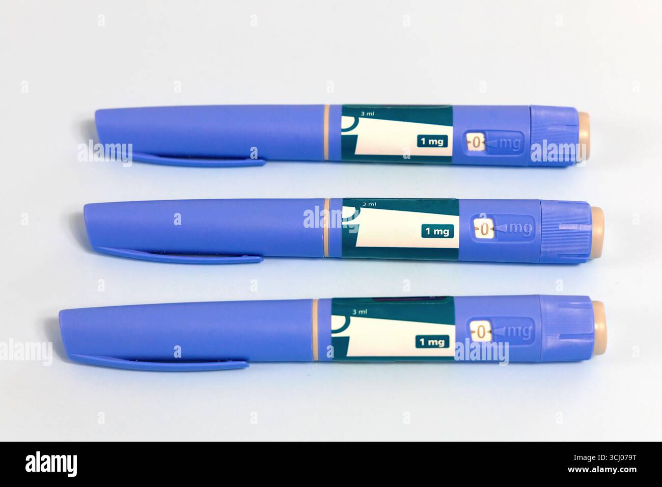 Closeup of Ozempic pen for diabetes management. High quality photo Stock Photo