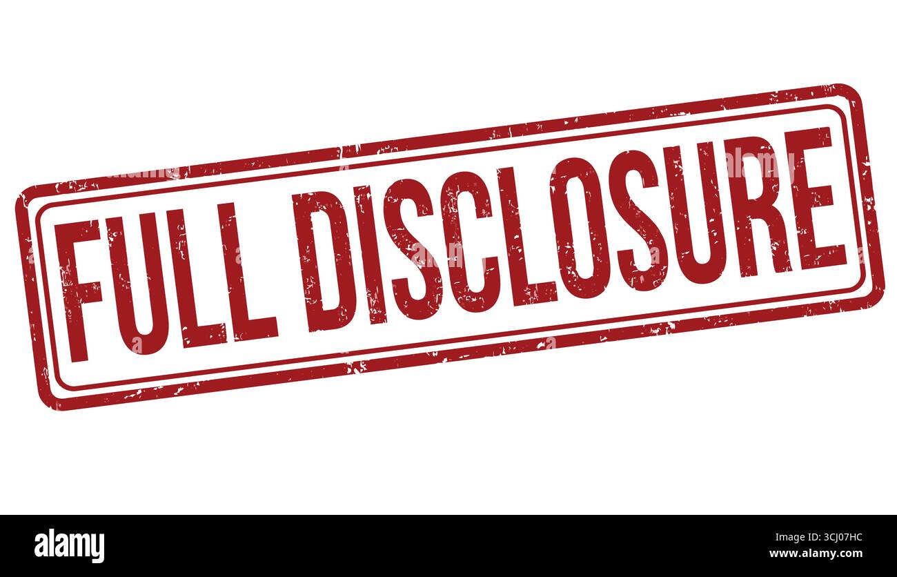 Full disclosure grunge rubber stamp on white background, vector ...