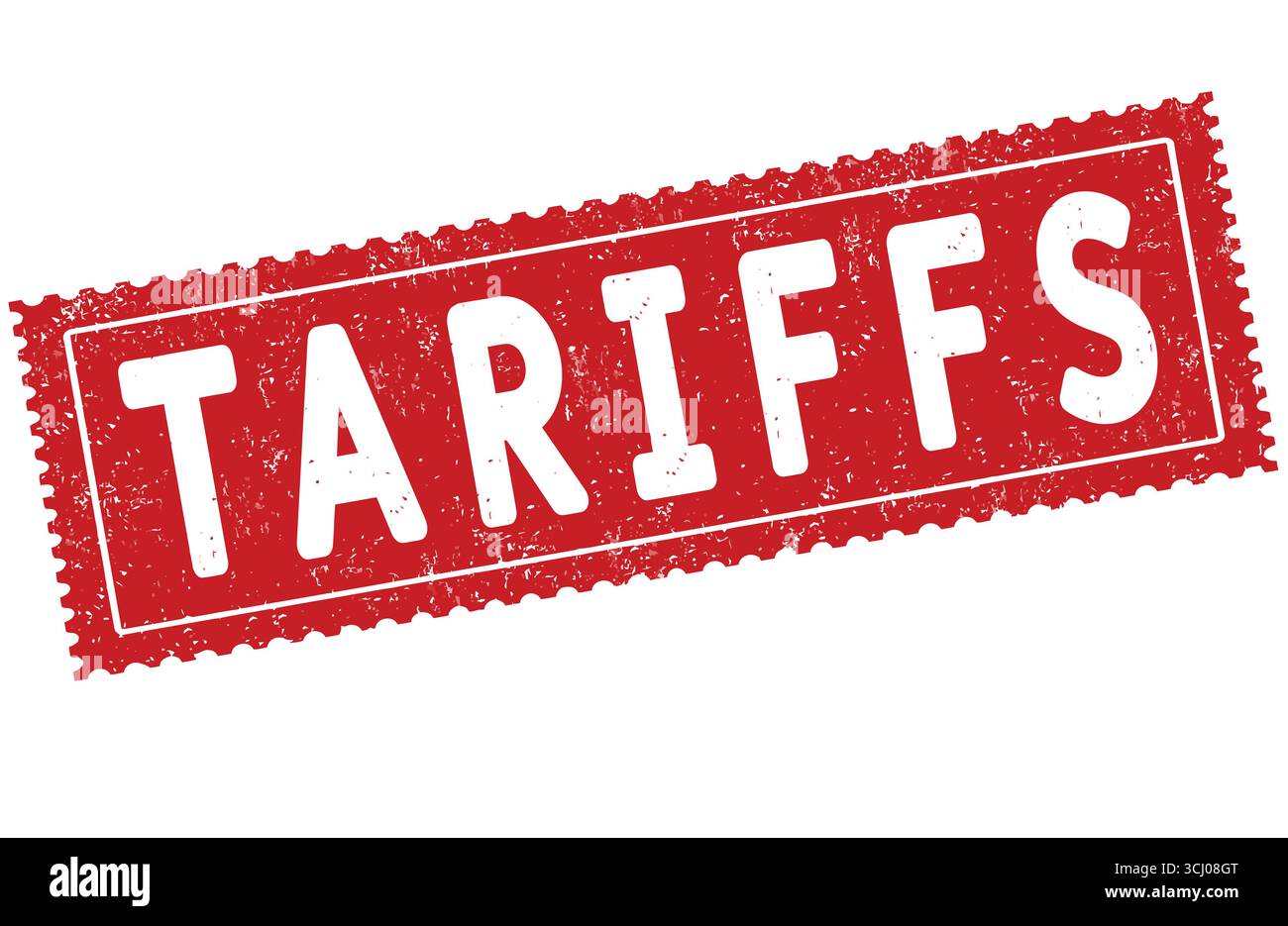 Tariffs grunge rubber stamp on white background, vector illustration Stock Vector