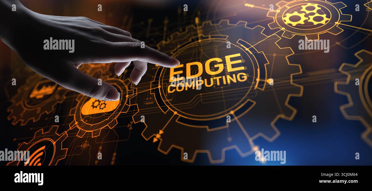 Edge Computing Concept: Enhancing Data Processing at the Network Edge. Stock Photo