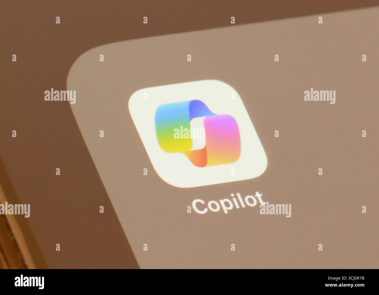 Microsoft Copilot AI or Artifical Intelligence app on a smartphone screen Stock Photo