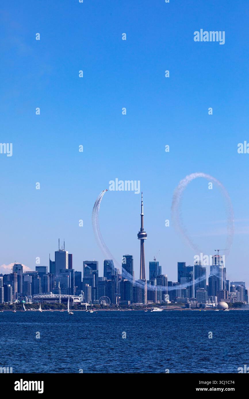 Toronto, Canada city skyline during airshow on Lake Ontario. Toronto Ontario Canada Stock Photo