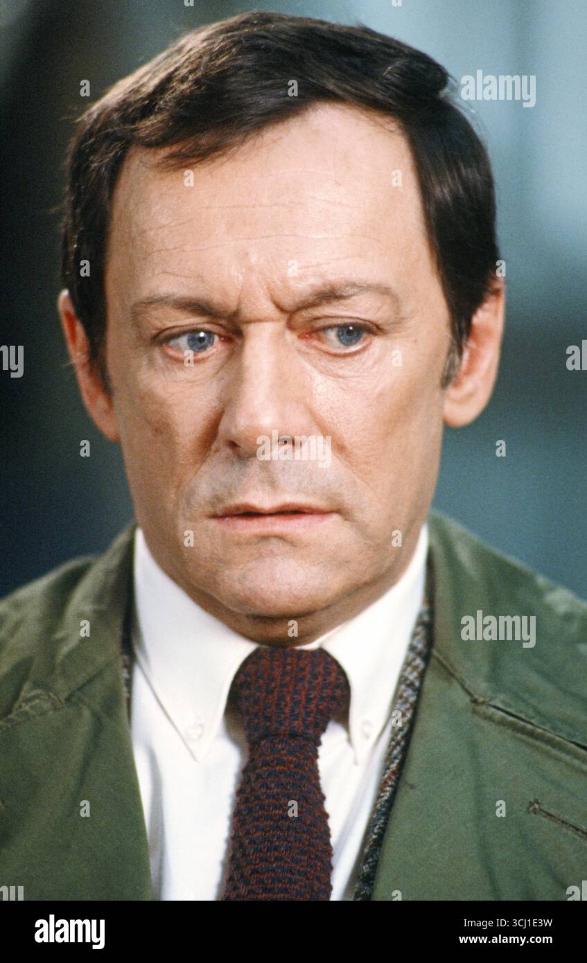 Portrait of French actor Maurice Ronet during the filming of the TV ...