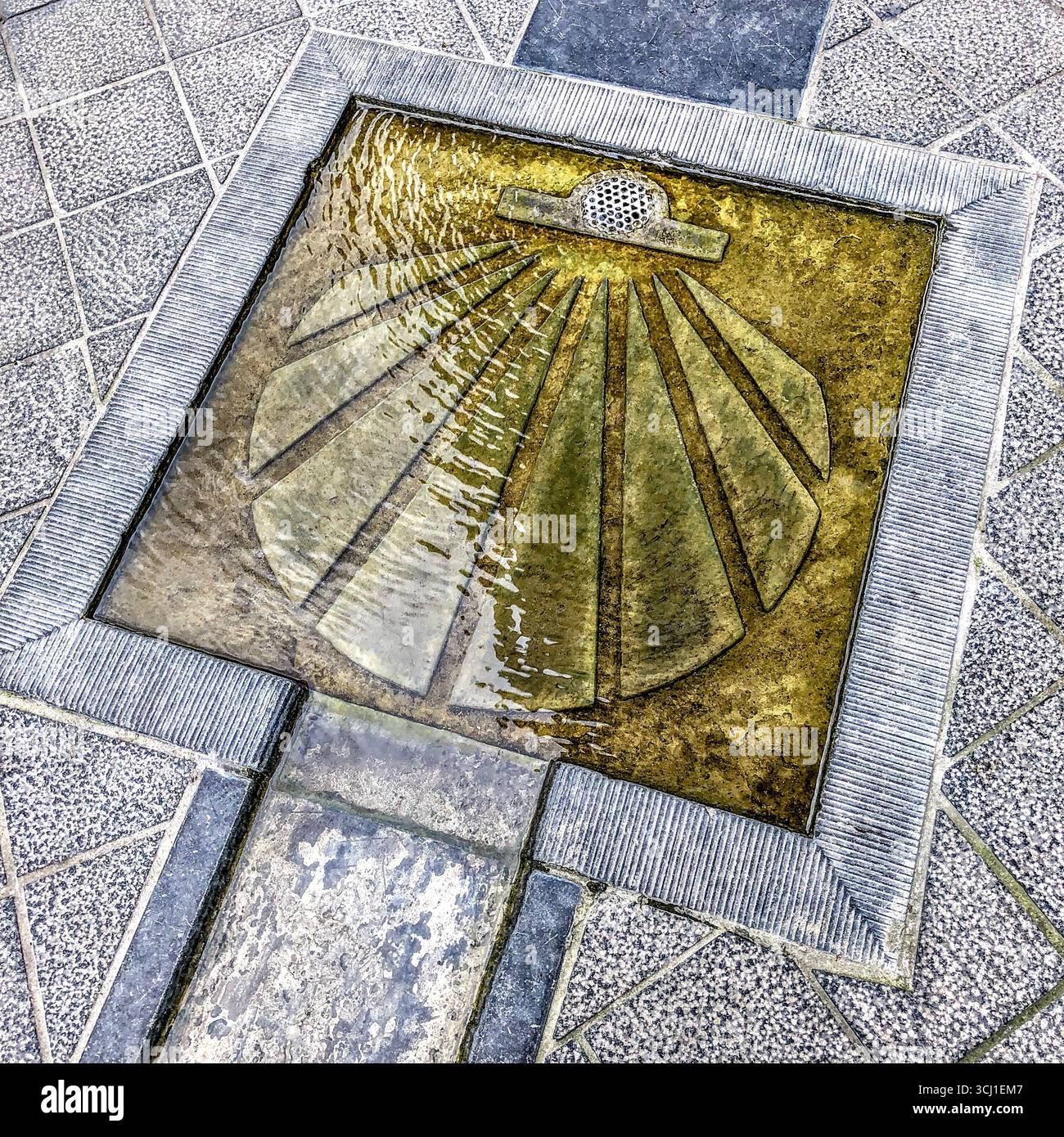 Scallop shell marker on the old pilgrim trail from the Low Countries to ...