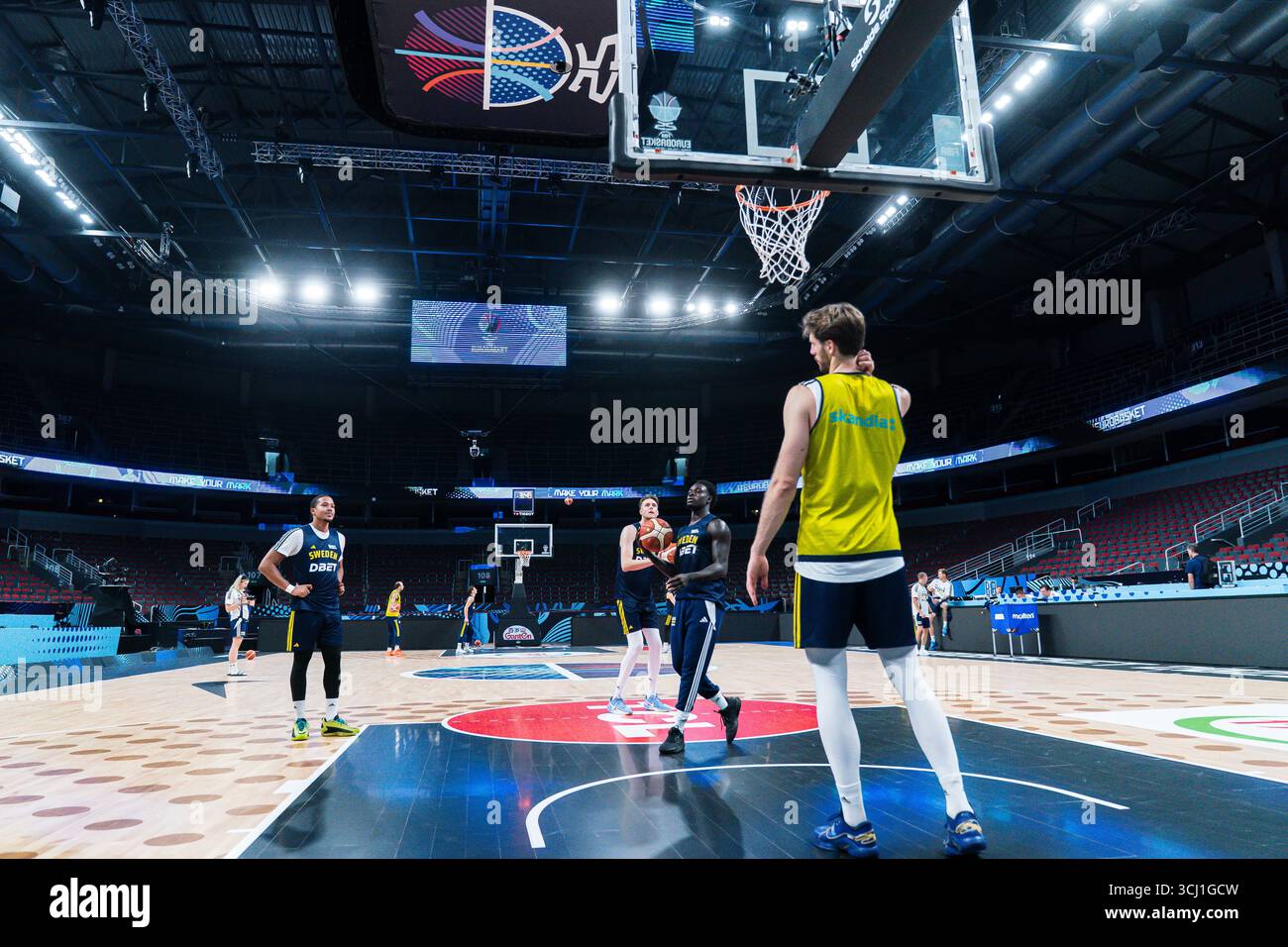 250904 Barra Njie of Sweden at a practice session during the FIBA ...