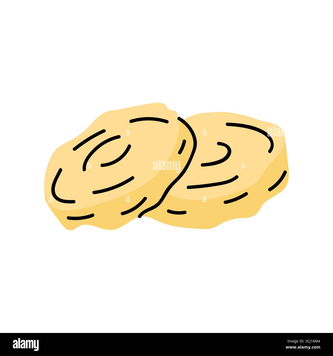 ginger slices on a white background. Vector illustration. Stock Vector