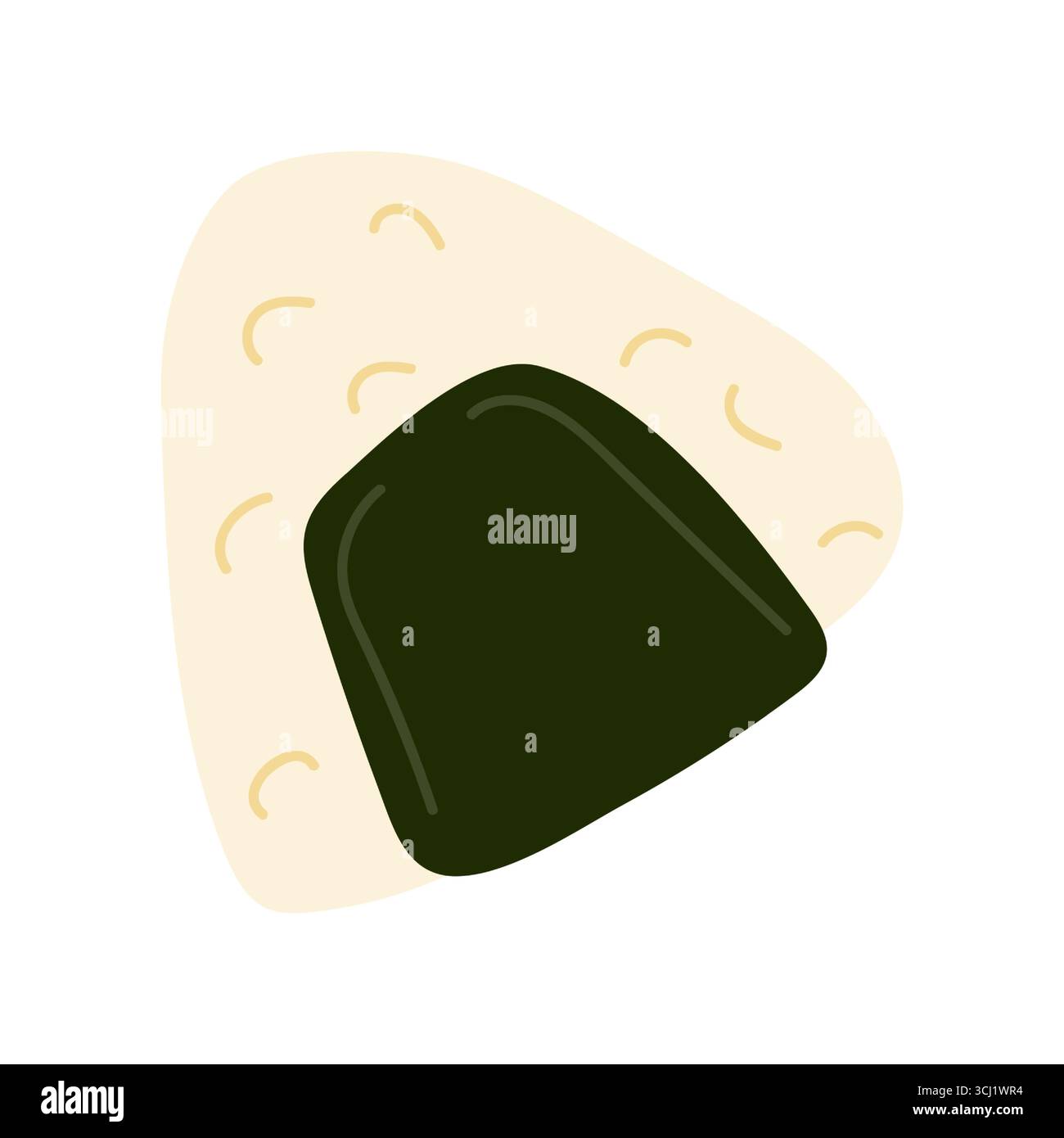 This dish features a triangular-shaped rice ball wrapped in seaweed ...