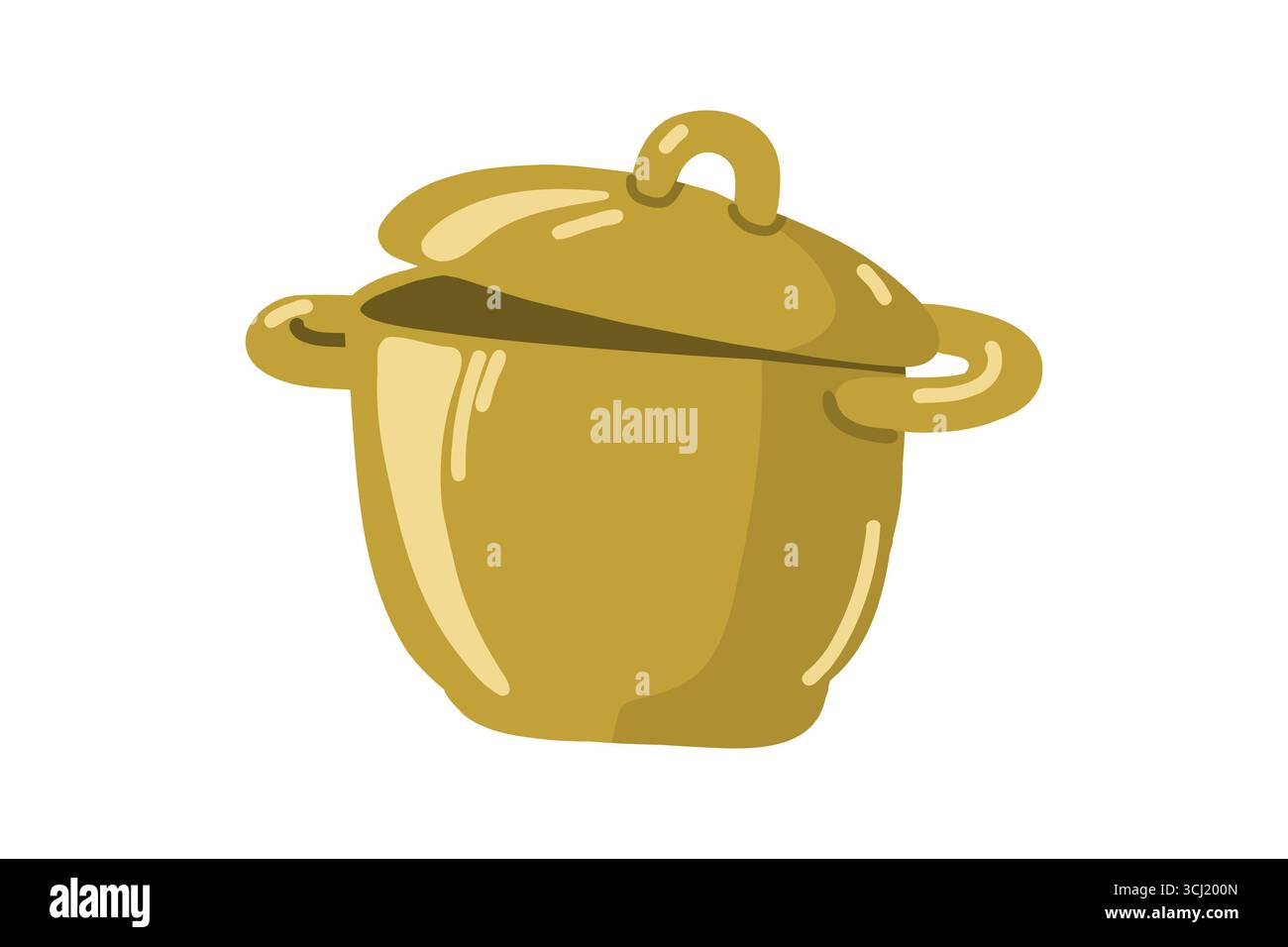 Colorful Saucepan With a Slightly Open Lid  Stock Vector