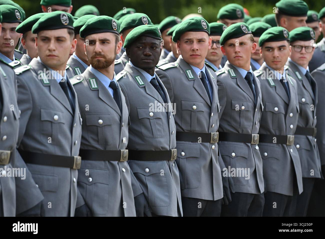 Soldiers march in for the oath of allegiance. Solemn oath of allegiance ...